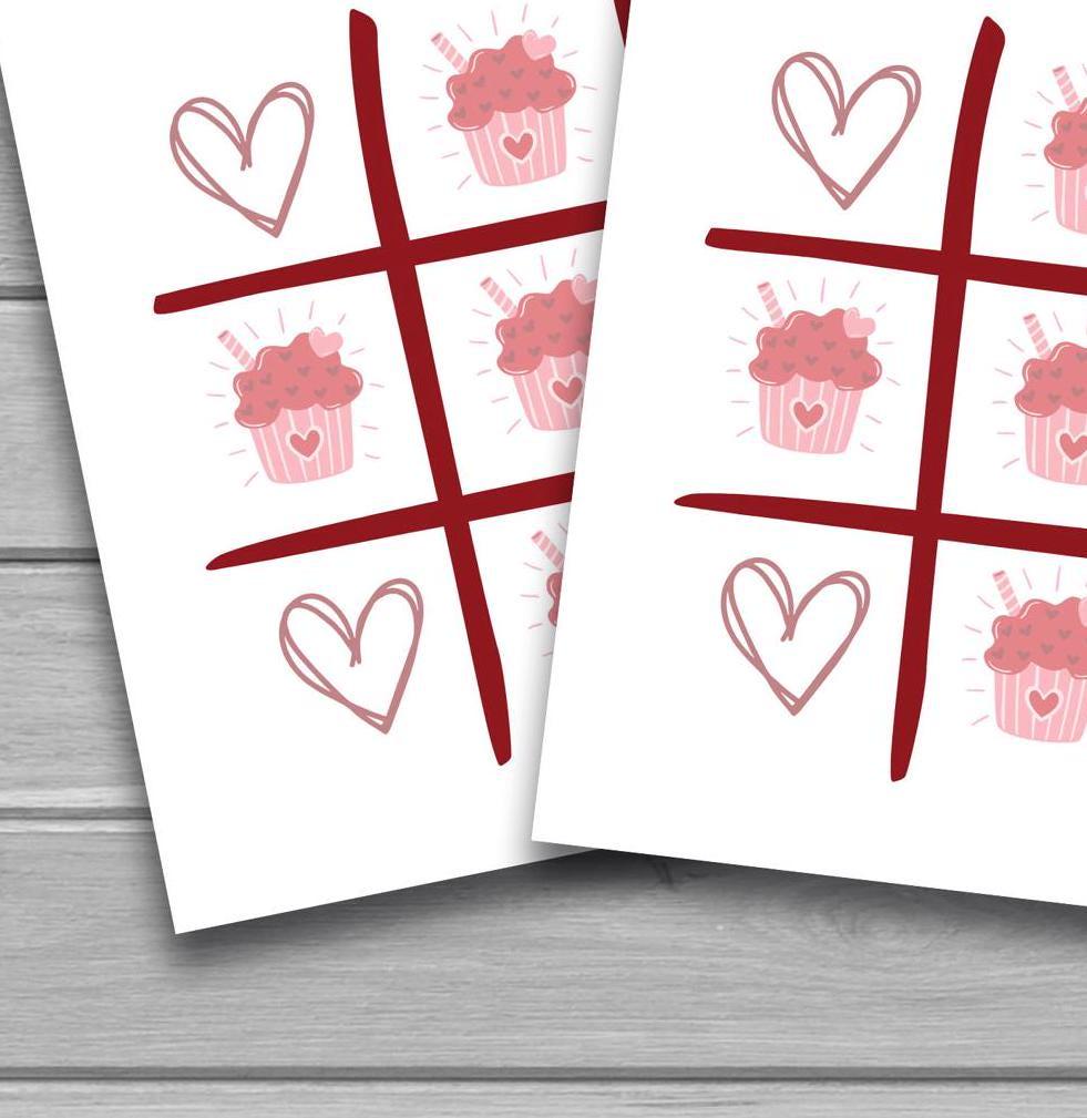 valentines day tic tac toe, printable tic tac toe, kids game sheets, activity sheets for kids, print at home, tic tac toe game kids - handmade by Beth Ann Erickson Designs