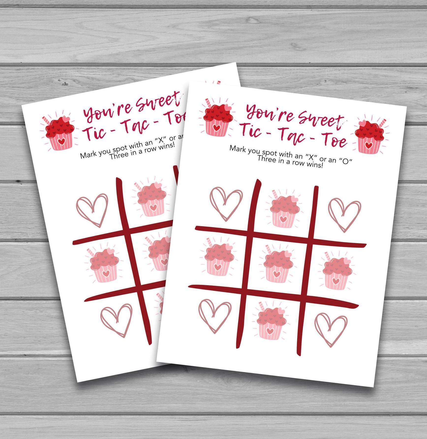 valentines day tic tac toe, printable tic tac toe, kids game sheets, activity sheets for kids, print at home, tic tac toe game kids - handmade by Beth Ann Erickson Designs