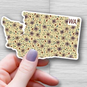washington state stickers, pacific northwest sticker, water bottle sticker, laptop sticker, outdoor stickers, washington state sticker decal - handmade by Beth Ann Erickson Designs