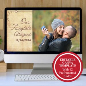 wedding slideshow canva template, wedding slideshow video, wedding slideshow template, our story begins wedding slideshow template - handmade by Beth Ann Erickson Designs